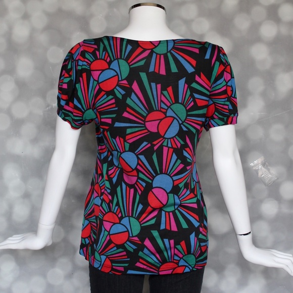 Almost VINTAGE Marc by Marc Jacobs Geometric Silk-blend Top - Size M - Picture 3 of 4
